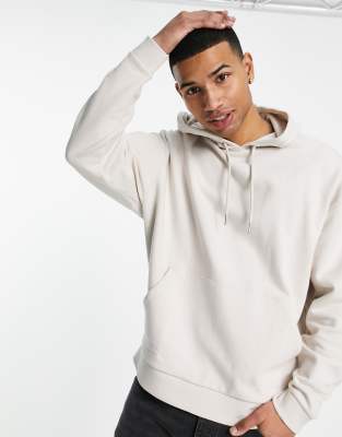 ASOS DESIGN OVERSIZED HOODIE IN BEIGE-PURPLE