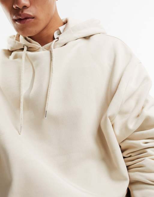 ASOS DESIGN oversized hoodie in beige