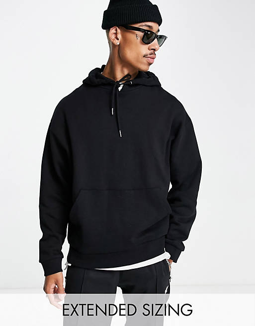 ASOS DESIGN oversized hoodie in black - BLACK - BLACK