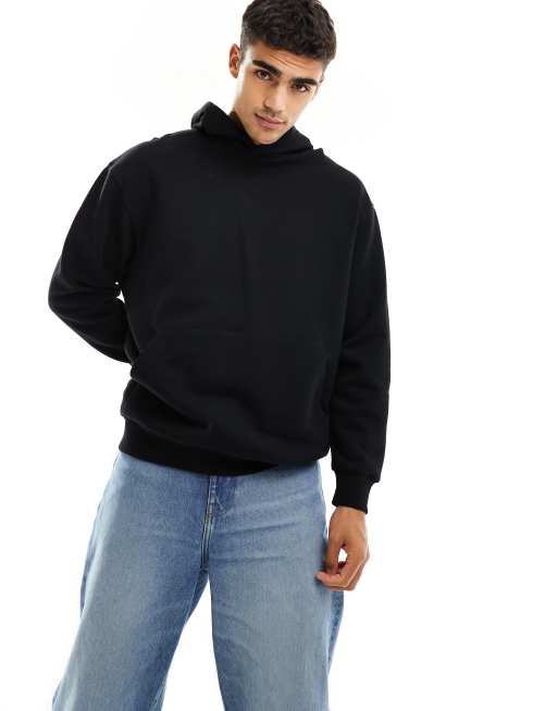 Asos men's black discount hoodie