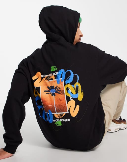 Black hoodie with graphic design new arrivals