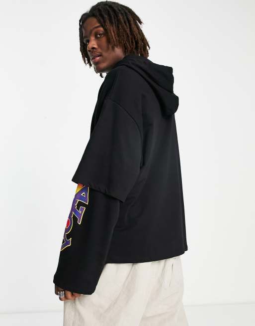 ASOS DESIGN oversized double layer hoodie with NFL Packers print, ASOS