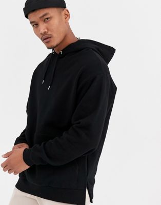 ASOS DESIGN oversized hoodie in black with split hem | ASOS