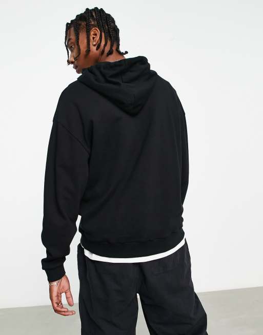 ASOS DESIGN oversized hoodie in black with tiger print | ASOS