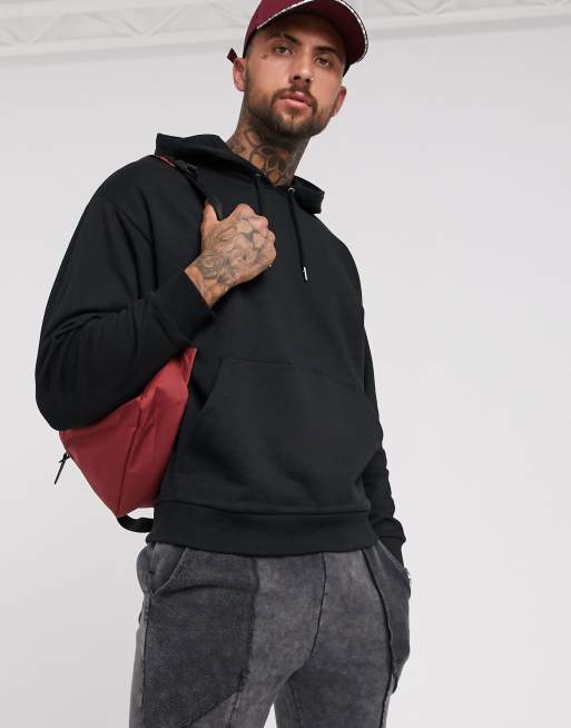 Asos black 2024 hoodie mens