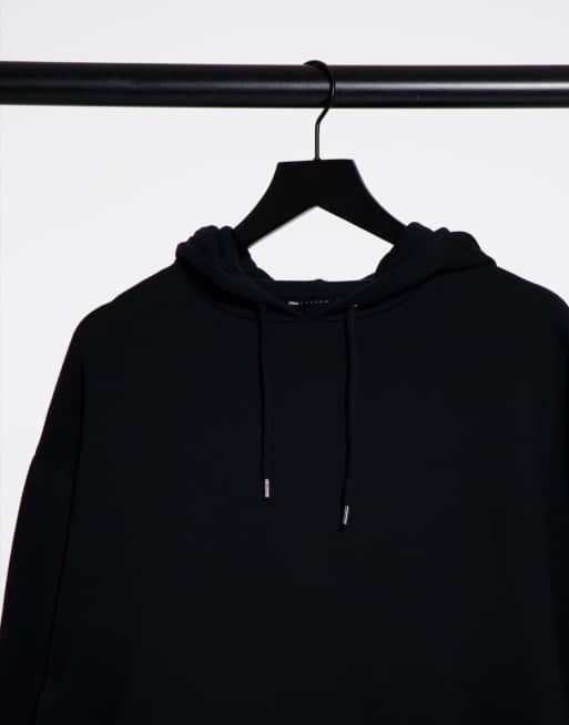 Asos plain black discount hoodie