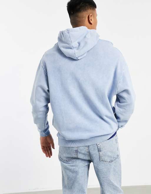 Acid wash blue online hoodie