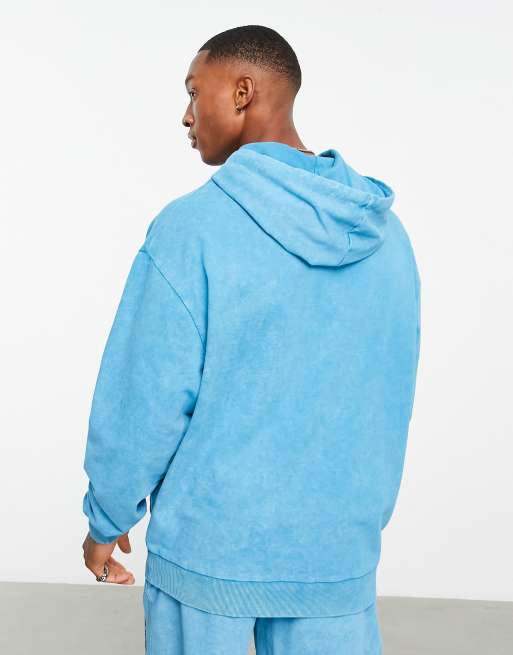 Acid wash best sale blue hoodie