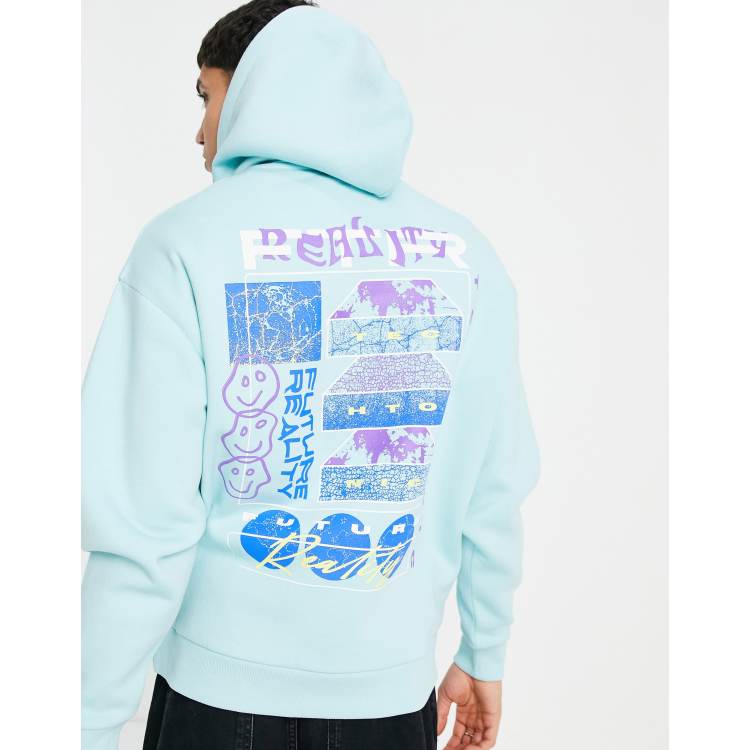 Light blue graphic store hoodie