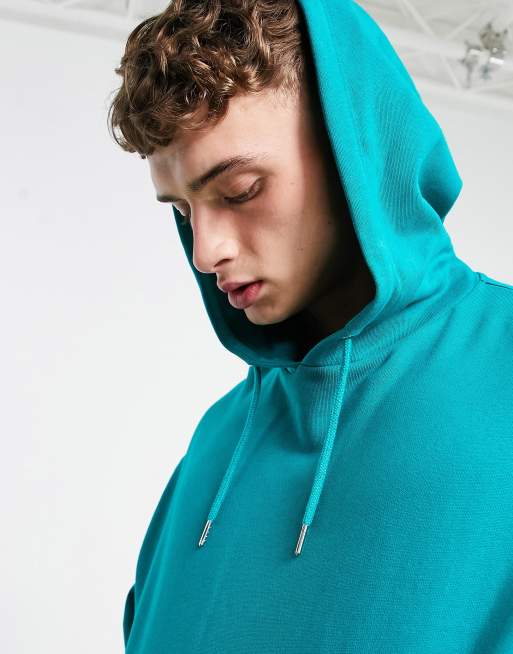 ASOS DESIGN oversized hoodie in turquoise blue