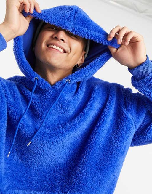 Blue 2024 teddy hoodie