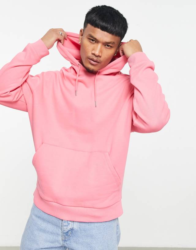 ASOS DESIGN oversized hoodie in bright pink