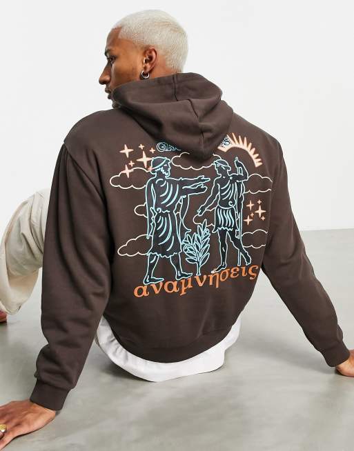 Hoodie with print on cheap back