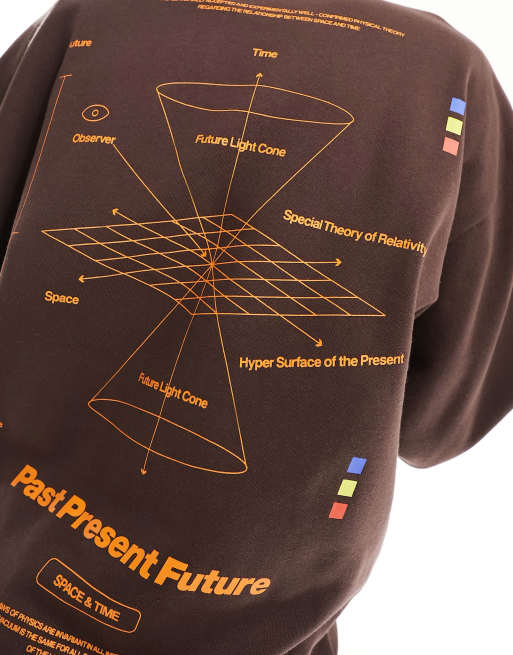 Pacsun city of angels slogan detail hoodie in brown