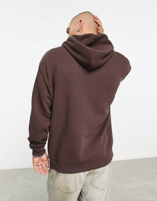 ASOS DESIGN super oversized hoodie in dark brown