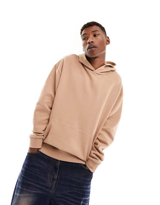 ASOS DESIGN oversized hoodie in brown with skate back print