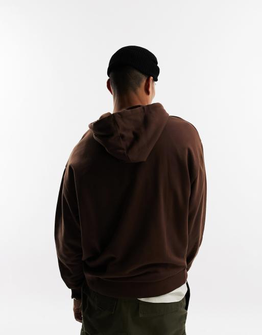 ASOS DESIGN super oversized hoodie in dark brown