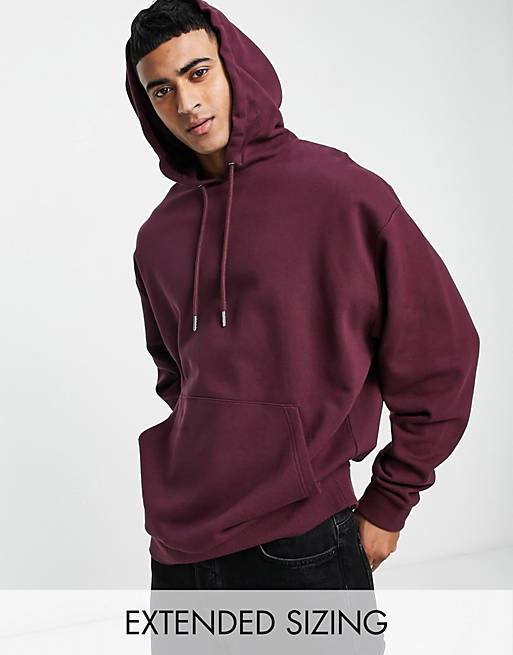 ASOS DESIGN oversized hoodie in bugundy | ASOS