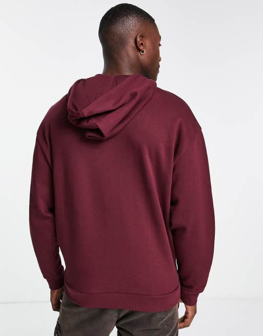 Burgundy oversized online hoodie