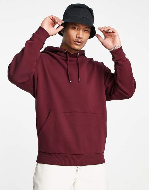 Oversized burgundy hoodie new arrivals