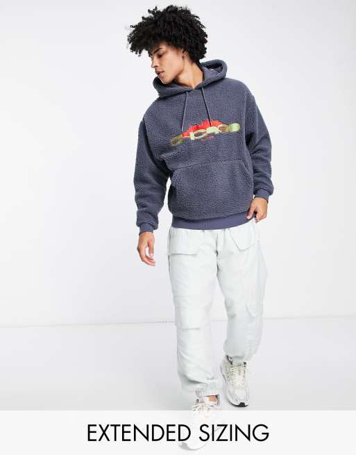 Asos oversized outlet hoodie in borg