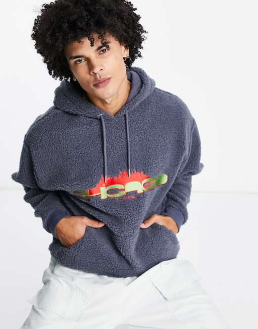 ASOS DESIGN oversized zip up hoodie in charcoal