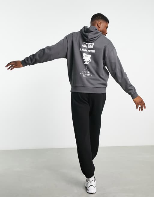 ASOS DESIGN oversized zip up hoodie in charcoal