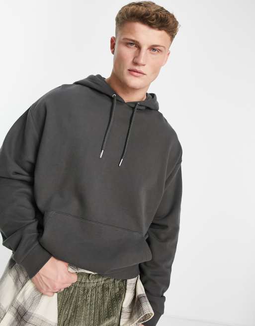 ASOS DESIGN oversized hoodie in dark brown black