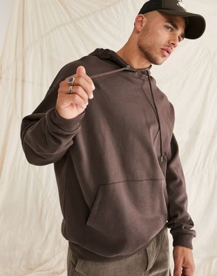 ASOS DESIGN oversized hoodie in dark brown