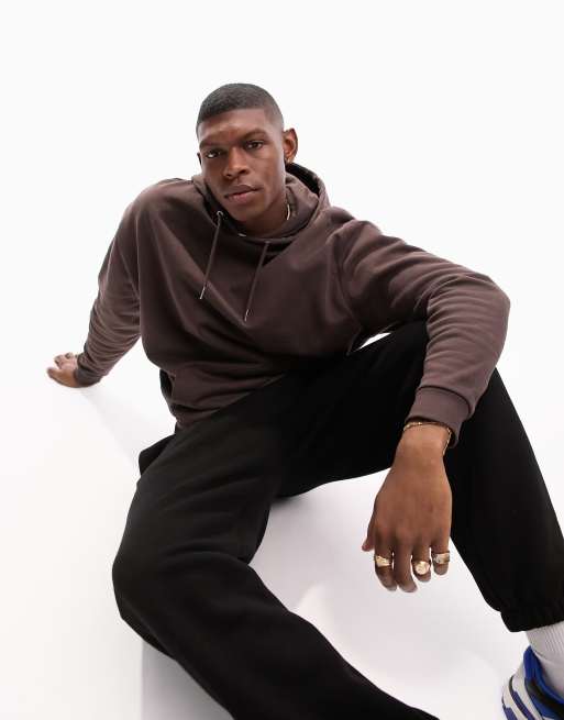 ASOS DESIGN oversized hoodie in dark brown
