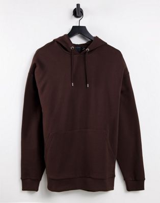 ASOS DESIGN oversized hoodie in deep brown