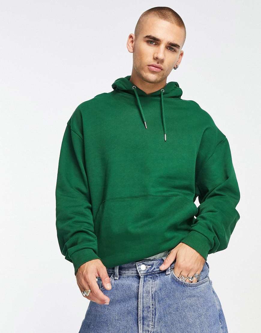 ASOS DESIGN oversized hoodie in forest green