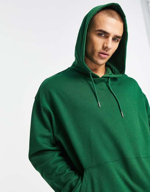 ASOS DESIGN oversized hoodie in forest green