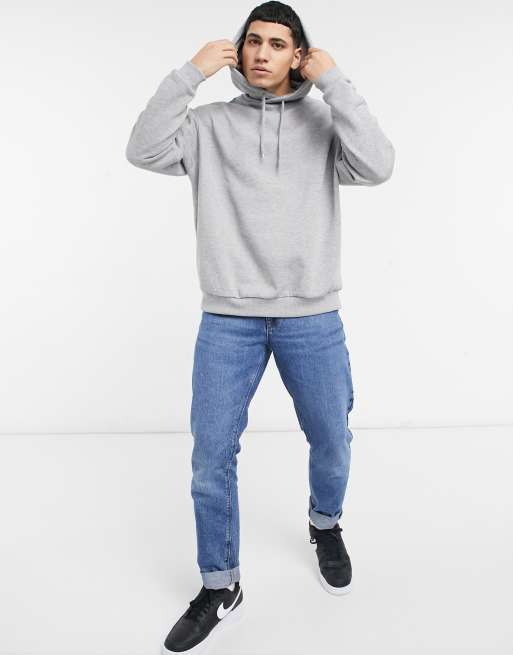 ASOS DESIGN oversized hoodie in gray marl