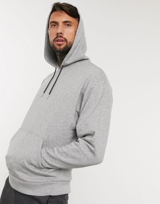 ASOS DESIGN hoodie in gray marl