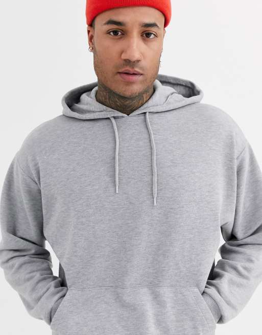 ASOS DESIGN oversized hoodie in gray marl