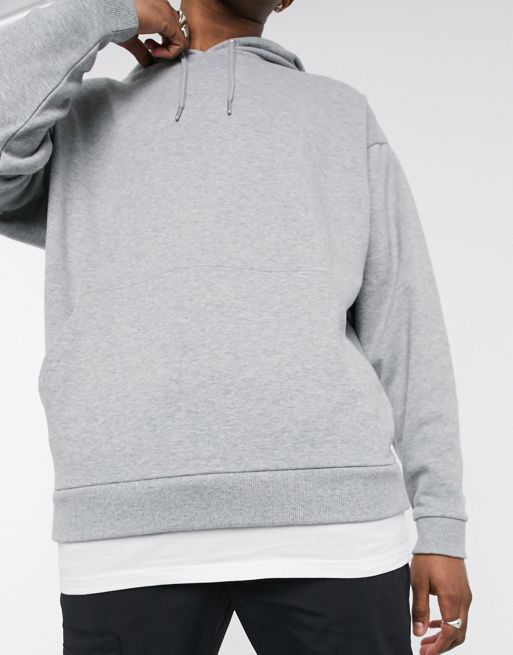 ASOS DESIGN oversized hoodie in gray marl