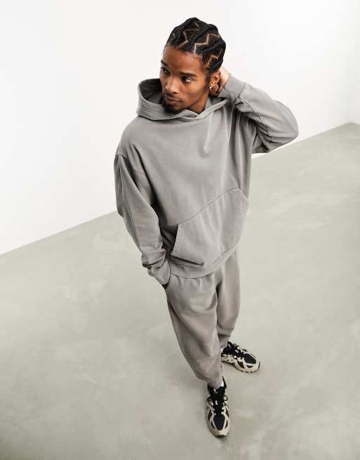 Charcoal Overdye Washed Hoodie, Tops