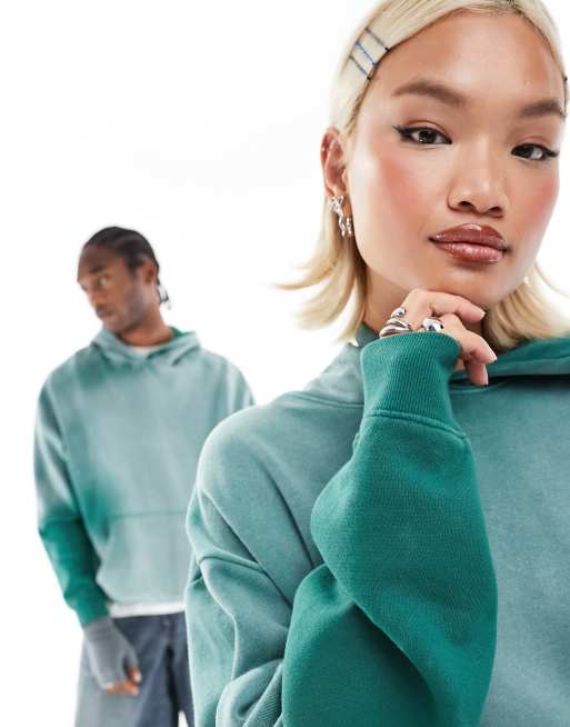 ASOS DESIGN oversized hoodie in green wash , 2 of 4