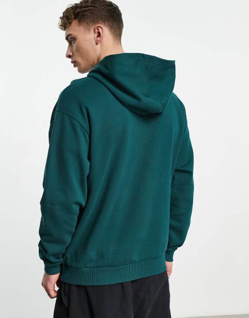 ASOS DESIGN oversized hoodie in green with mountain embroidery | ASOS