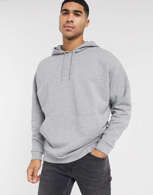 ASOS DESIGN oversized hoodie in grey marl