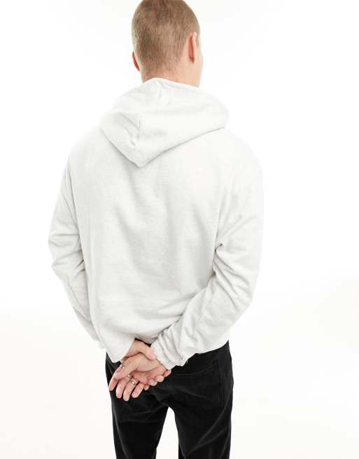 ASOS DESIGN oversized hoodie in grey marl , 4 of 4