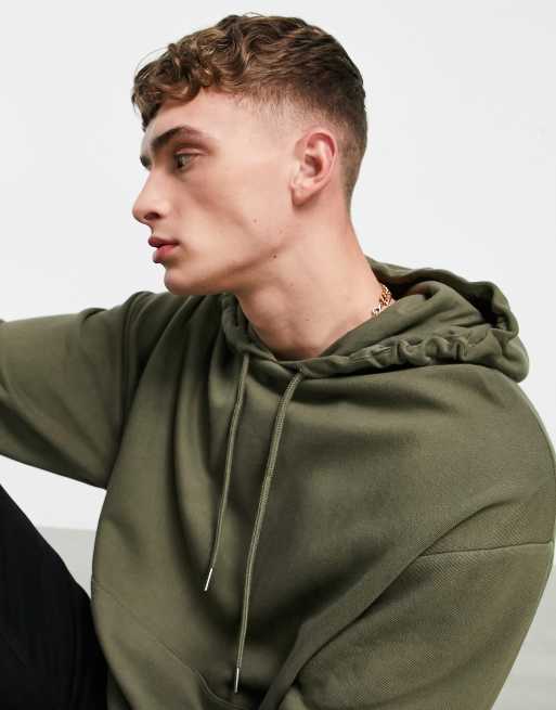 ASOS DESIGN oversized hoodie in khaki green