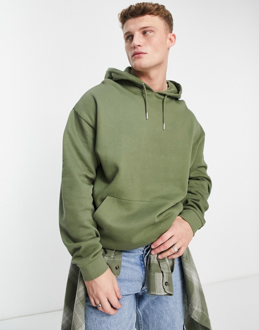 ASOS DESIGN oversized hoodie in khaki-Green