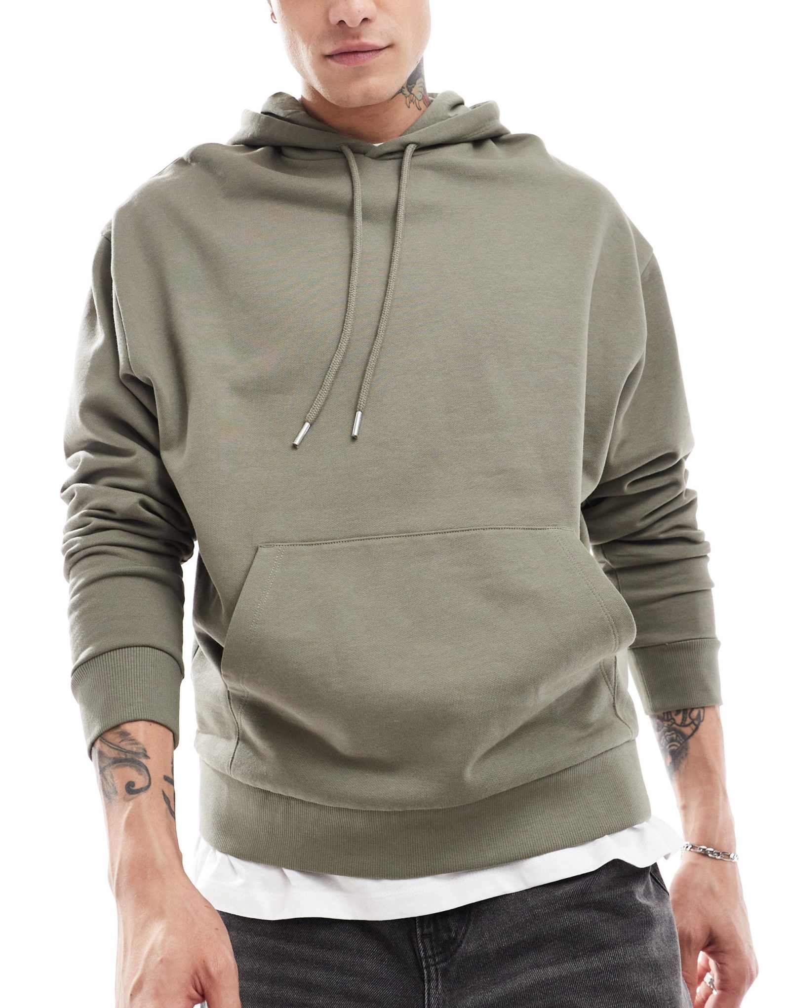 ДИЗАЙНЕРСКАЯ толстовка оверсайз от ASOS цвета хаки 6390₽