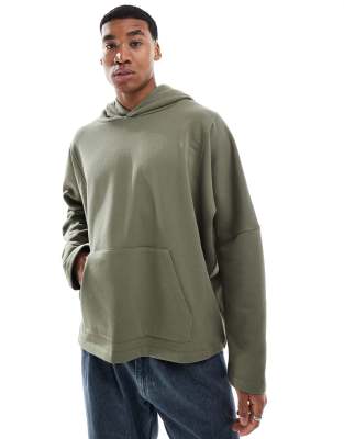 oversized hoodie in khaki-Green