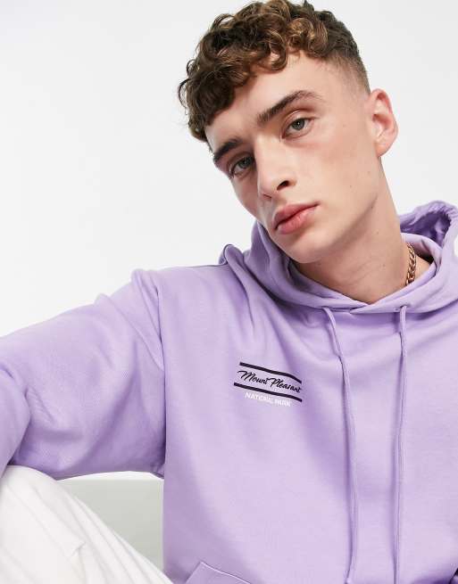 ASOS DESIGN oversized hoodie in lilac with scenery back print