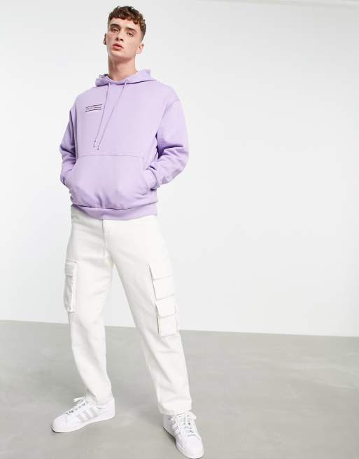 ASOS DESIGN oversized hoodie in lilac with scenery back print ASOS