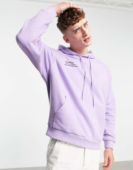 ASOS DESIGN oversized hoodie in lilac with scenery back print ASOS