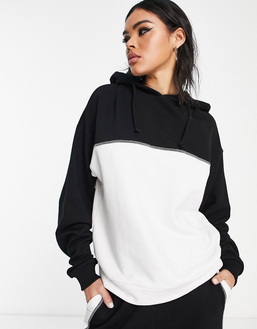 ASOS DESIGN oversized hoodie in mono colour block-Multi